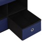 vidaXL Banco de almacenaje plegable lino sintético azul 76x38x38 cm vidaXL Banco de almacenaje plegable lino sintético azul 76x38x38 cm