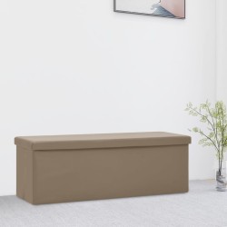 vidaXL Banco con almacenaje plegable capuchino PVC