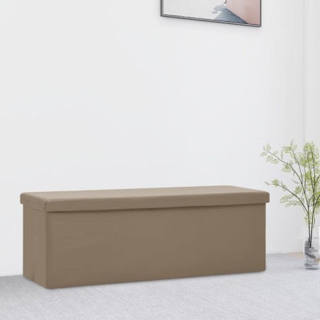 vidaXL Banco con almacenaje plegable capuchino PVC