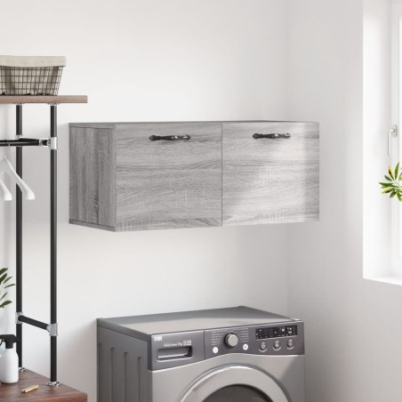 vidaXL Armario de pared madera de ingeniería gris Sonoma 80x36,5x35 cm