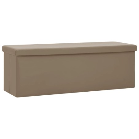 vidaXL Banco con almacenaje plegable capuchino PVC