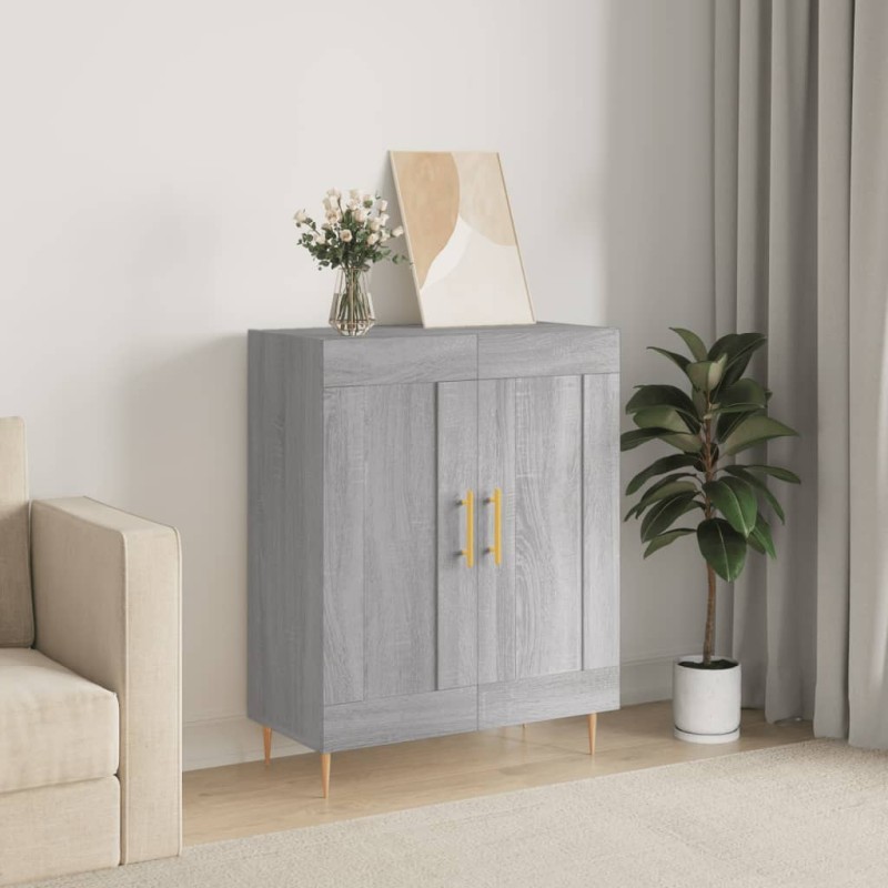 vidaXL Aparador de madera de ingeniería gris Sonoma 69,5x34x90 cm vidaXL Aparador de madera de ingeniería gris Sonoma 69,5x34x90 cm