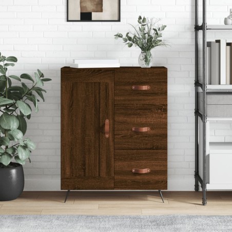 vidaXL Aparador de madera de ingeniería marrón roble 69,5x34x90 cm