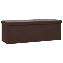 vidaXL Banco con almacenaje plegable marrón PVC