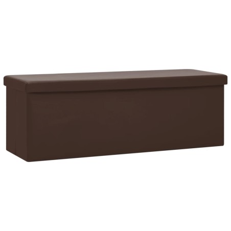 vidaXL Banco con almacenaje plegable marrón PVC