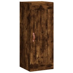 vidaXL Armario de pared madera ingeniería roble ahumado 34,5x34x90 cm