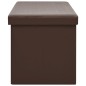vidaXL Banco con almacenaje plegable marrón PVC