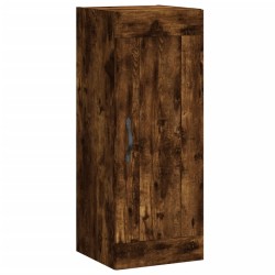 vidaXL Armario de pared madera ingeniería roble ahumado 34,5x34x90 cm