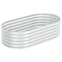 vidaXL Arriate de acero galvanizado plateado 160x80x44 cm