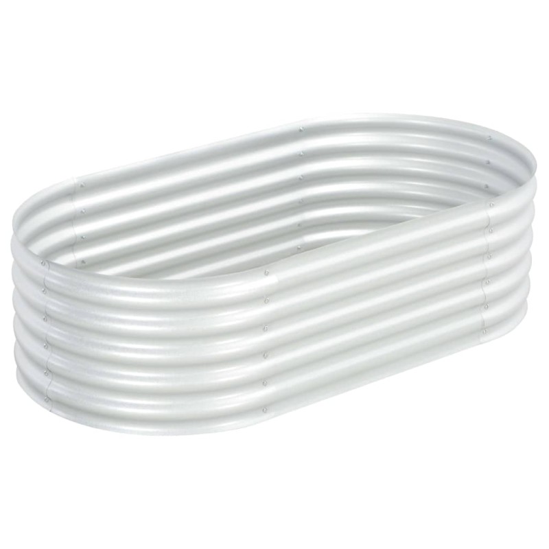 vidaXL Arriate de acero galvanizado plateado 160x80x44 cm vidaXL Arriate de acero galvanizado plateado 160x80x44 cm