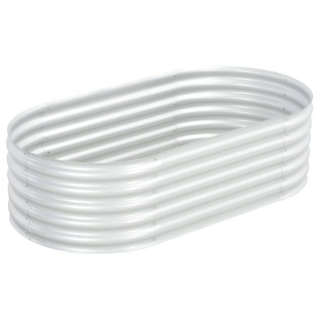 vidaXL Arriate de acero galvanizado plateado 160x80x44 cm
