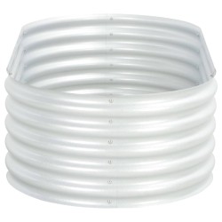 vidaXL Arriate de acero galvanizado plateado 160x80x44 cm