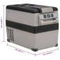 vidaXL Nevera con asa PP y PE negro y gris 55 L vidaXL Nevera con asa PP y PE negro y gris 55 L