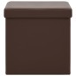 vidaXL Taburetes de almacenaje plegables 2 uds marrón PVC vidaXL Taburetes de almacenaje plegables 2 uds marrón PVC