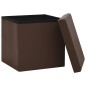vidaXL Taburetes de almacenaje plegables 2 uds marrón PVC vidaXL Taburetes de almacenaje plegables 2 uds marrón PVC