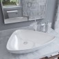 vidaXL Lavabo de cerámica triangular blanco 645x455x115 mm