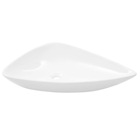 vidaXL Lavabo de cerámica triangular blanco 645x455x115 mm