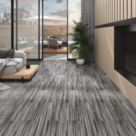 vidaXL Lamas para suelo no autoadhesivas PVC gris a rayas 4,46 m² 3 mm