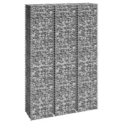 vidaXL Arriates de gaviones 3 unidades hierro 30x30x150 cm