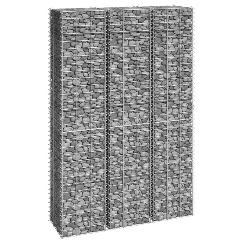 vidaXL Arriates de gaviones 3 unidades hierro 30x30x150 cm vidaXL Arriates de gaviones 3 unidades hierro 30x30x150 cm