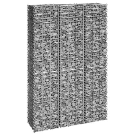 vidaXL Arriates de gaviones 3 unidades hierro 30x30x150 cm