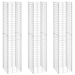 vidaXL Arriates de gaviones 3 unidades hierro 30x30x150 cm