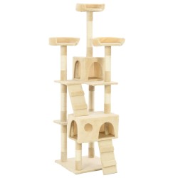 vidaXL Rascador para gatos poste rascador de sisal 170 cm beige
