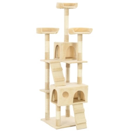 vidaXL Rascador para gatos poste rascador de sisal 170 cm beige