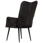 vidaXL Sillón orejero de cuero auténtico negro canela vidaXL Sillón orejero de cuero auténtico negro canela