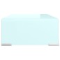 vidaXL Mueble TV/Elevador de monitor cristal verde 40x25x11 cm