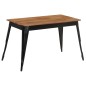 vidaXL Mesa de comedor de madera de acacia maciza y acero 120x60x76 cm vidaXL Mesa de comedor de madera de acacia maciza y acero 120x60x76 cm
