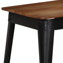 vidaXL Mesa de comedor de madera de acacia maciza y acero 120x60x76 cm