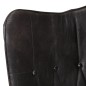 vidaXL Sillón orejero de cuero auténtico negro canela vidaXL Sillón orejero de cuero auténtico negro canela