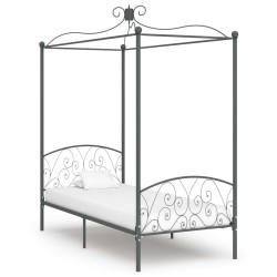 vidaXL Estructura de cama con dosel metal gris 100x200 cm