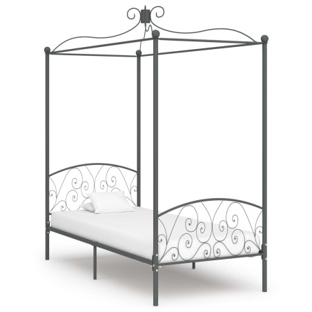 vidaXL Estructura de cama con dosel metal gris 100x200 cm