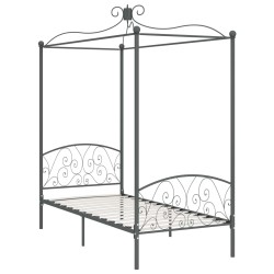vidaXL Estructura de cama con dosel metal gris 100x200 cm