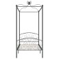 vidaXL Estructura de cama con dosel metal gris 100x200 cm vidaXL Estructura de cama con dosel metal gris 100x200 cm