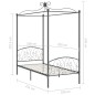 vidaXL Estructura de cama con dosel metal gris 100x200 cm vidaXL Estructura de cama con dosel metal gris 100x200 cm