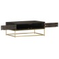 vidaXL Mesa de centro madera maciza de mango negro y dorado 90x50x35cm vidaXL Mesa de centro madera maciza de mango negro y dorado 90x50x35cm