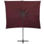 vidaXL Sombrilla voladiza con cubierta doble burdeos 250x250 cm vidaXL Sombrilla voladiza con cubierta doble burdeos 250x250 cm