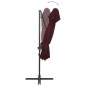 vidaXL Sombrilla voladiza con cubierta doble burdeos 250x250 cm vidaXL Sombrilla voladiza con cubierta doble burdeos 250x250 cm