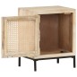 vidaXL Mesita de noche madera maciza mango y caña natural 40x30x50 cm vidaXL Mesita de noche madera maciza mango y caña natural 40x30x50 cm