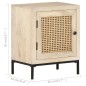 vidaXL Mesita de noche madera maciza mango y caña natural 40x30x50 cm vidaXL Mesita de noche madera maciza mango y caña natural 40x30x50 cm