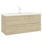 vidaXL Mueble con lavabo madera de ingeniería roble Sonoma vidaXL Mueble con lavabo madera de ingeniería roble Sonoma