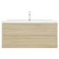 vidaXL Mueble con lavabo madera de ingeniería roble Sonoma vidaXL Mueble con lavabo madera de ingeniería roble Sonoma