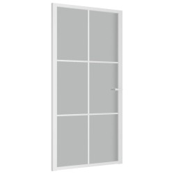 vidaXL Puerta interior de vidrio y aluminio blanco mate 102,5x201,5 cm