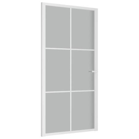 vidaXL Puerta interior de vidrio y aluminio blanco mate 102,5x201,5 cm