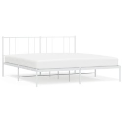 vidaXL Estructura de cama de metal con cabecero blanco 180x200 cm