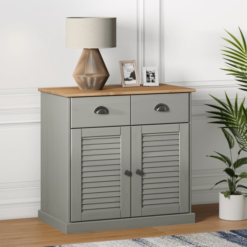 vidaXL Aparador con cajones VIGO madera maciza pino gris 78x40x75 cm vidaXL Aparador con cajones VIGO madera maciza pino gris 78x40x75 cm