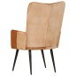 vidaXL Sillón orejero cuero auténtico marrón y crema vidaXL Sillón orejero cuero auténtico marrón y crema